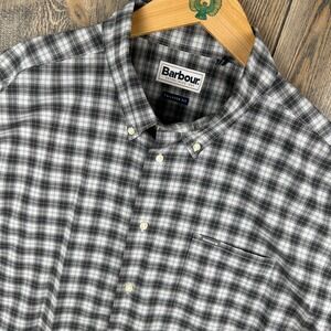Barbour Lomond Tailored Plaid Stretch Cotton Button-Down Shirt Men Size XL